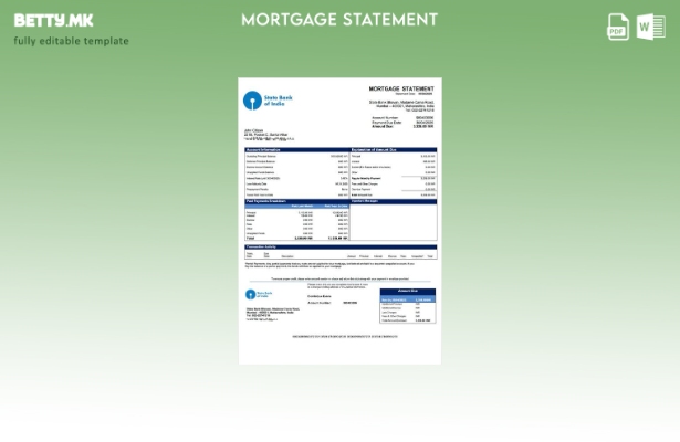 модерен стил Извештај за хипотека на Индија Државна банка на Индија Шаблон за ша